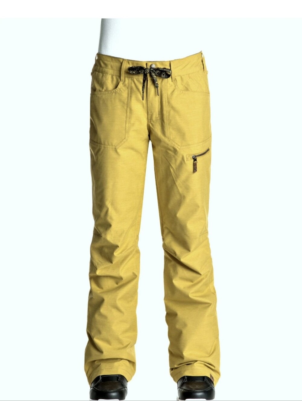 Roxy Nadia Mustard Yellow Navy Womens Snow Ski Snowboard Pant Size Medium